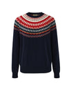 COMOBOCA 100% Cashmere Women's Fair Isle Round Neck Sweater