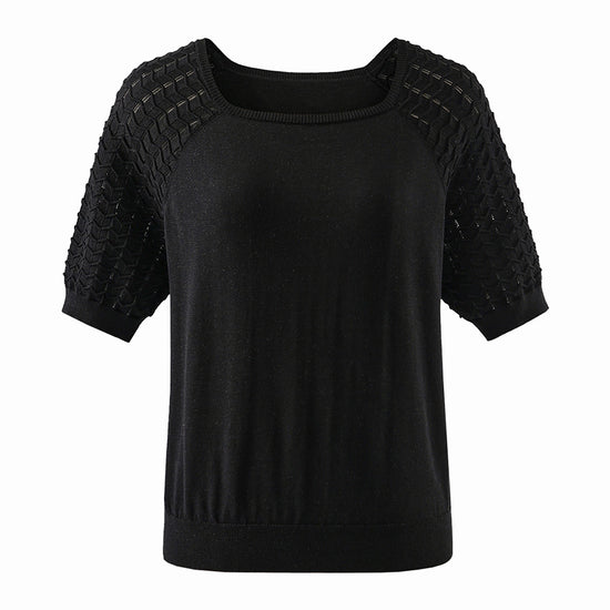 COMOBOCA 100% Mulberry Silk Women's Textured T-Shirt