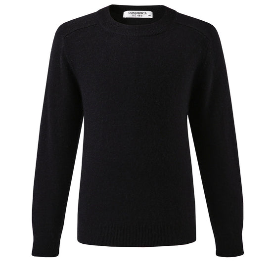 COMOBOCA 100% Wool Kids' Round Neck Plain 100% Sweater