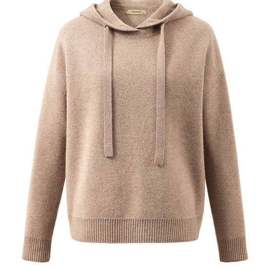 COMOBOCA 100% Wool Women's Sweater Casual Knit Hoodie