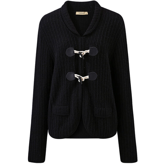 COMOBOCA 100% Cashmere Women's Toggle Closure Knit Cardigan
