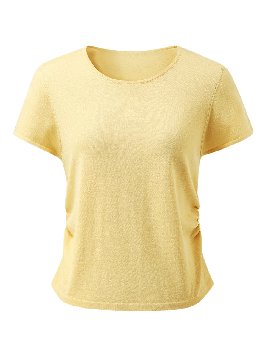 COMOBOCA Women's Round Neck Knit T-Shirt