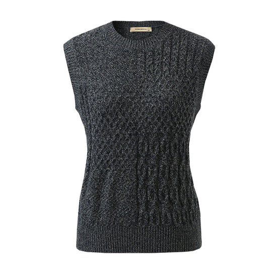 COMOBOCA 100% Cashmere Women's Knitted Sleeveless Sweater Vest