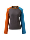 COMOBOCA 100% Wool Women's Color Block Knit Sweater