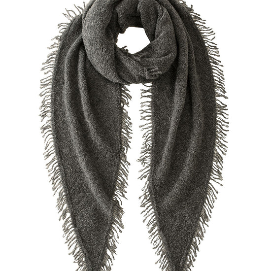 COMOBOCA Gray Women's Fringed Triangle Knit Scarf