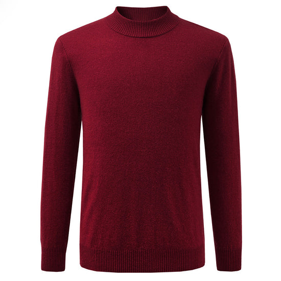 COMOBOCA 100% Cashmere Men's Mock Neck Knit Sweater