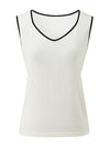 COMOBOCA Women's V-Neck Contrast Trim Tank Top
