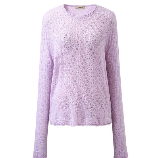 COMOBOCA 100% Cashmere Women's Diamond Pattern Pullover Sweater