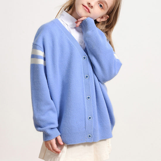 COMOBOCA 100% Wool Kids' V-Neck Cardigan