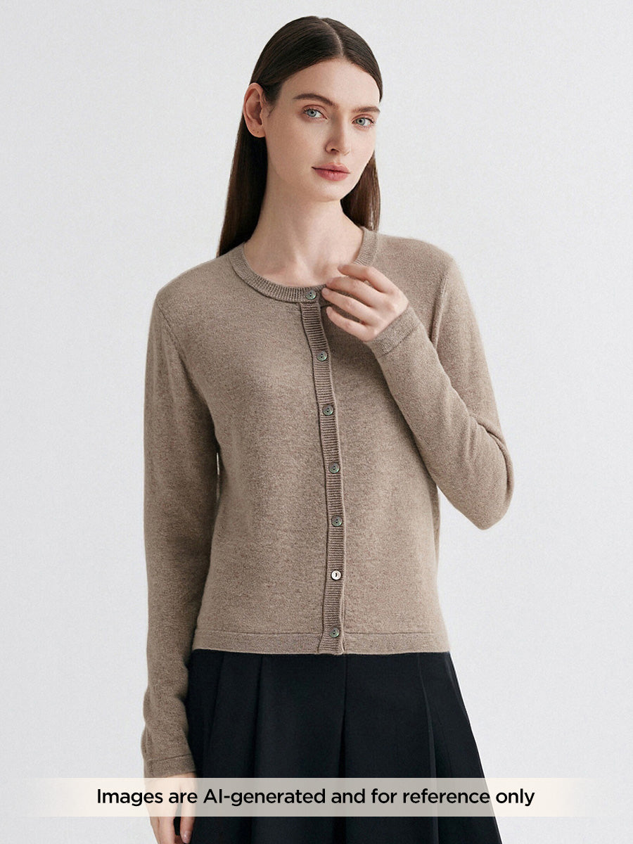 COMOBOCA 100% Cashmere Women's Button-Up Cardigan