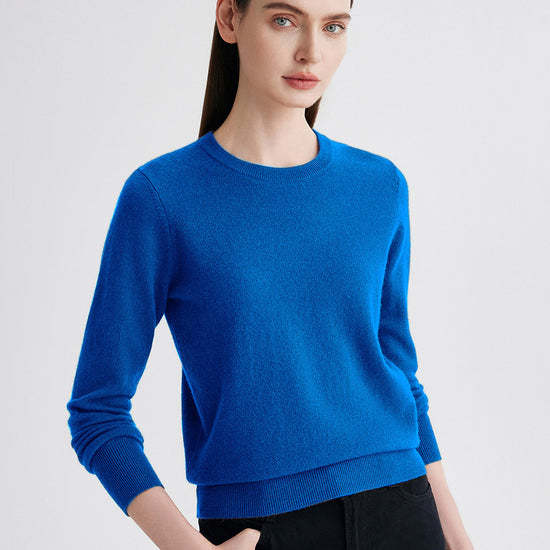 COMOBOCA 100% Cashmere Women's Round Neck Sweater