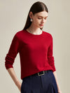 COMOBOCA Red 100% Cashmere Women's Knit Pullover Sweater