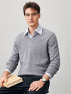 COMOBOCA 100% Cashmere Men's V-Neck Sweater
