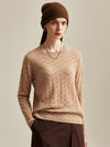 COMOBOCA Camel 100% Cashmere Women's Cable Knit Sweater