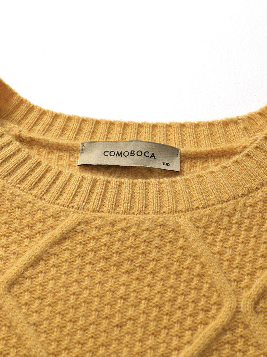 COMOBOCA 100% Cashmere Women's Sweater with Gold&Silver Threads