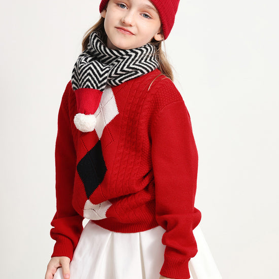 COMOBOCA 100% Wool Kids' Round Neck Sweater