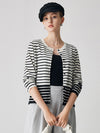 COMOBOCA Women's Striped Button-Up Cardigan