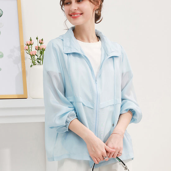 COMOBOCA 100% Mulberry Silk Women's Zip Up Hooded Jacket