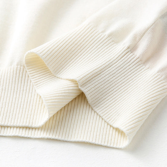 COMOBOCA Women's Lace Sleeve Round Neck Sweater