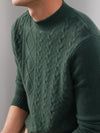 COMOBOCA 100% Cashmere Men's Ribbed Mock Neck Sweater