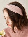 COMOBOCA Pink 100% Cashmere Cozy Knitted Twist Headband