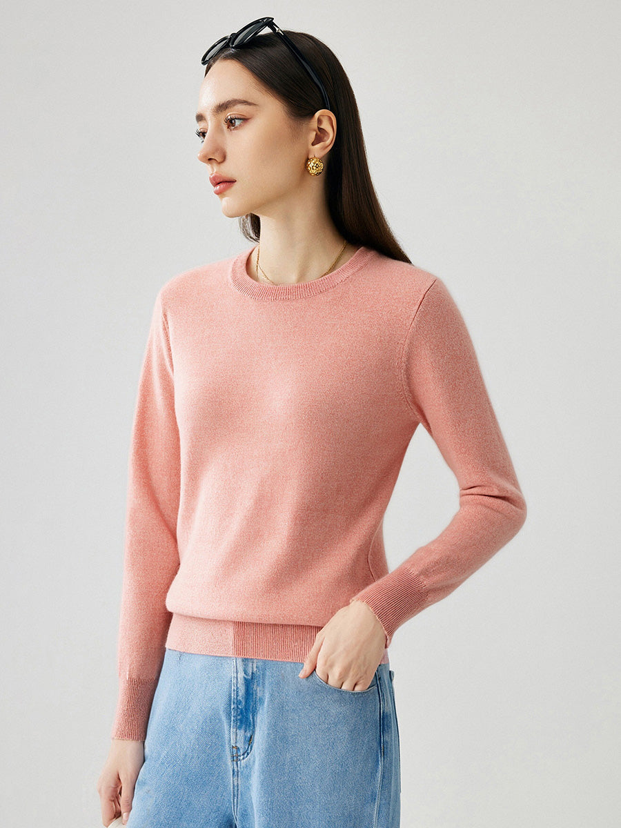 COMOBOCA 100% Cashmere Women's Round Neck Sweater