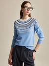COMOBOCA 100% Wool Women's Fair Isle Sweater