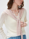 COMOBOCA Women's Tie-Front Lace Knit Shawl