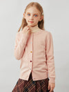 COMOBOCA 100% Wool Kids' Colorful Heart Shaped Buttons Cardigan