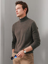 COMOBOCA 100% Cashmere Men's Ribbed Turtleneck Sweater