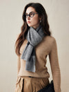 COMOBOCA 100% Cashmere Chunky Knit Color Block Scarf