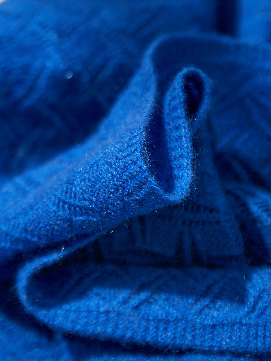 COMOBOCA 100% Cashmere Solid Color Knit Scarf