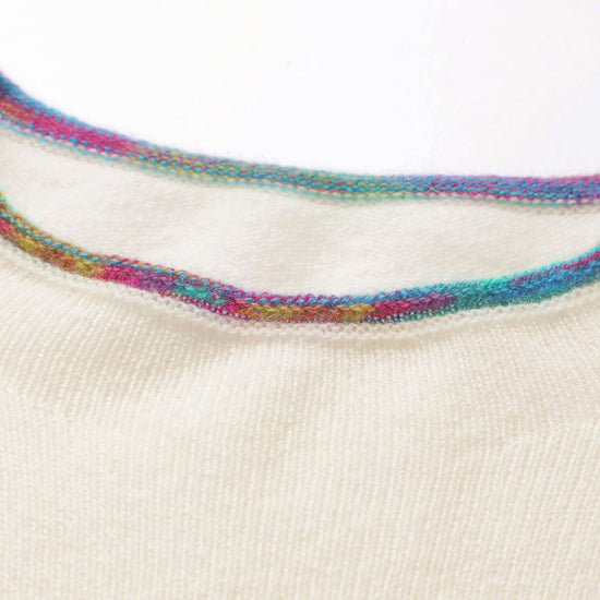 COMOBOCA 100% Cashmere Women's Sweater with Built-in Collar