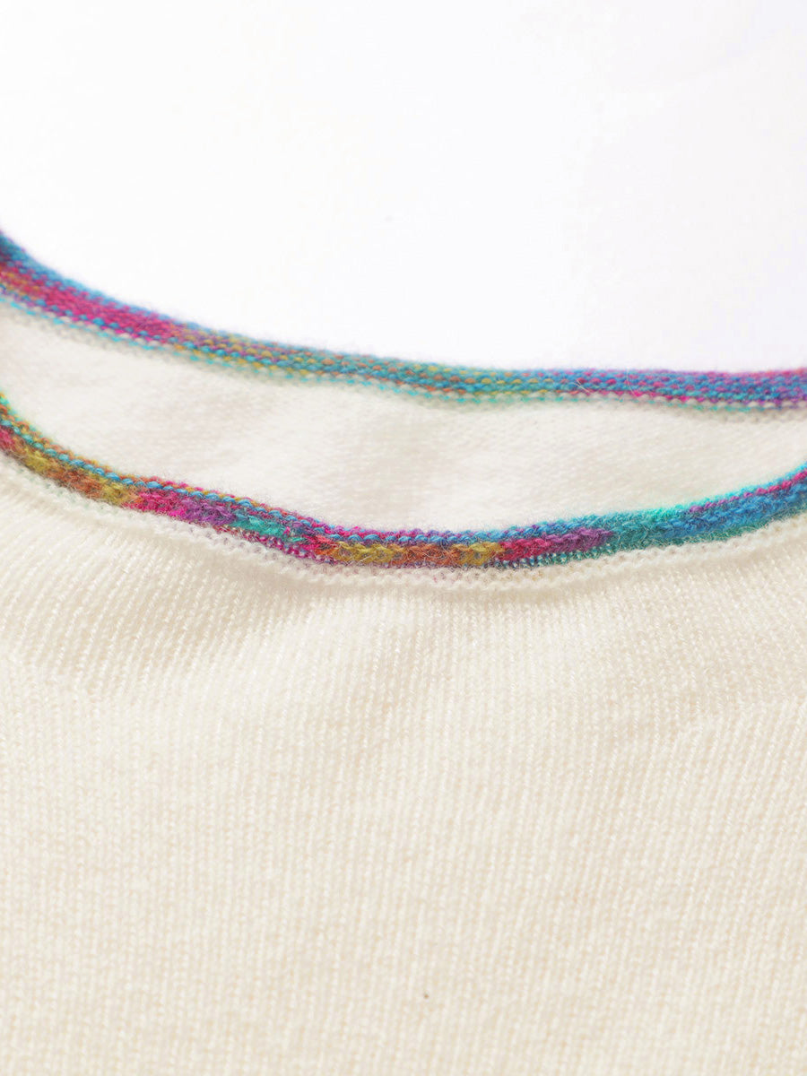 COMOBOCA 100% Cashmere Women's Sweater with Built-in Collar