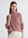 COMOBOCA 100% Cashmere Women's Ribbed Turtleneck Sweater