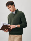 COMOBOCA 100% Cashmere Men's Half Zip Mock Neck Sweater