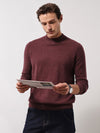 COMOBOCA MAROON 100% Cashmere Men's Mock Neck Knit Sweater