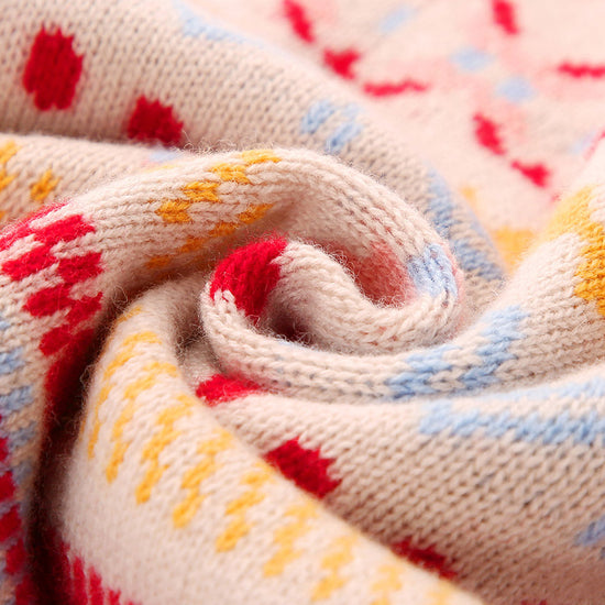 COMOBOCA 100% Wool Kids' Colorful Nordic Pattern Knit Sweater