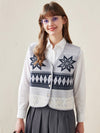COMOBOCA 100% Wool Women's Vintage Fair Isle Knit Vest