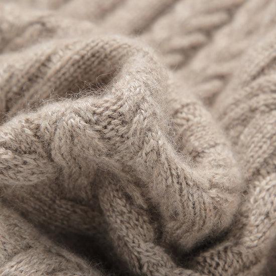 COMOBOCA 100% Cashmere Women's Loose Hooded Knit Coat