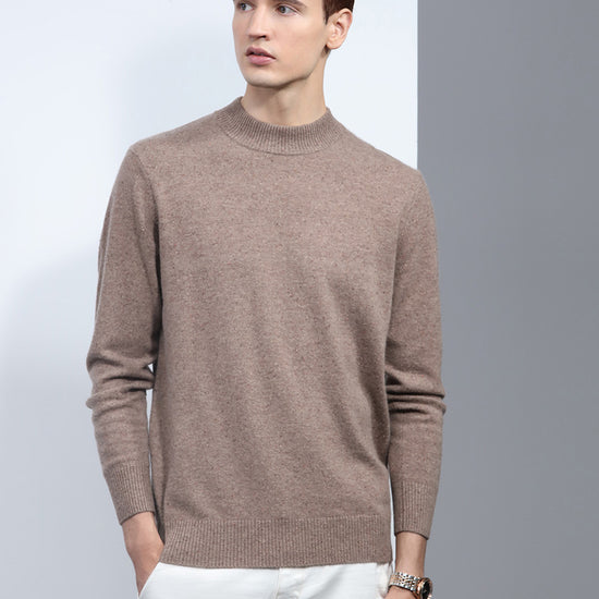 COMOBOCA AMBER 100% Cashmere Men's Mock Neck Knit Sweater