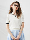 COMOBOCA Cloudy Women's Casual Contrast Trim Polo T-Shirt