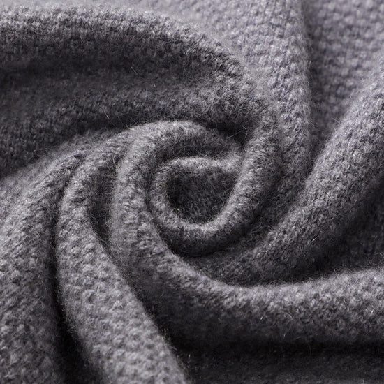 COMOBOCA 100% Cashmere Women's Striped Sleeve Knit Pocket Cardigan