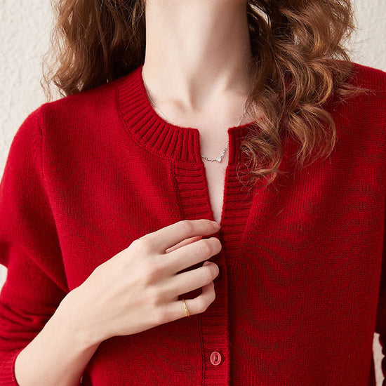 COMOBOCA 100% Wool Women's Cardigan Sweater