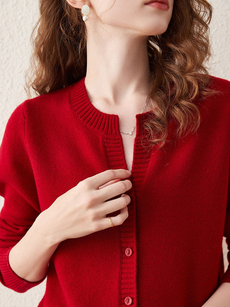 COMOBOCA 100% Wool Women's Cardigan Sweater