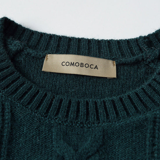 COMOBOCA 100% Wool Kids' Round Neck Striped Sweater