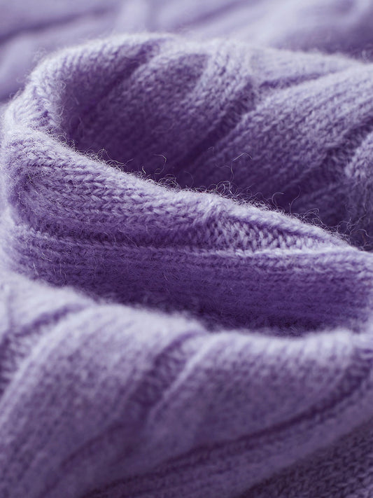 COMOBOCA 100% Wool Kids' Cable Knit Round Neck Sweater Vest