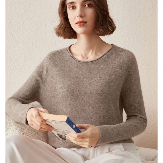 COMOBOCA 100% Cashmere Women's Loose Knit Sweater