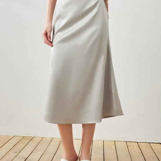 COMOBOCA Women's Elastic Waistband Chic Midi Skirt