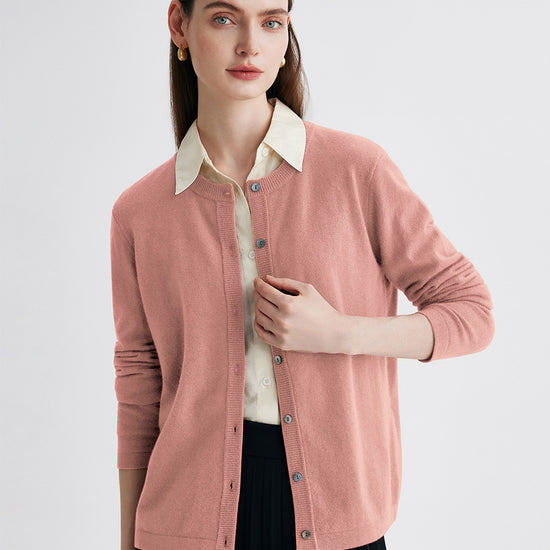 COMOBOCA 100% Cashmere Women's Button-Up Cardigan